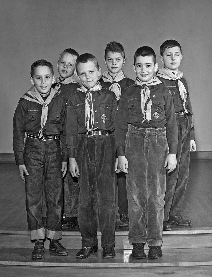 A Pack Of Cub Scouts Photograph by Underwood Archives
