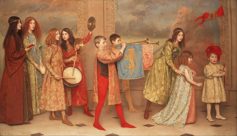 Thomas Cooper Gotch Painting - A Pageant of Childhood by Thomas Cooper Gotch