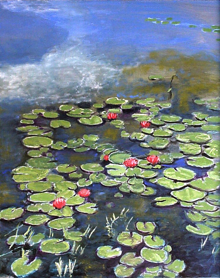 A Painters Pond Painting by David Zimmerman
