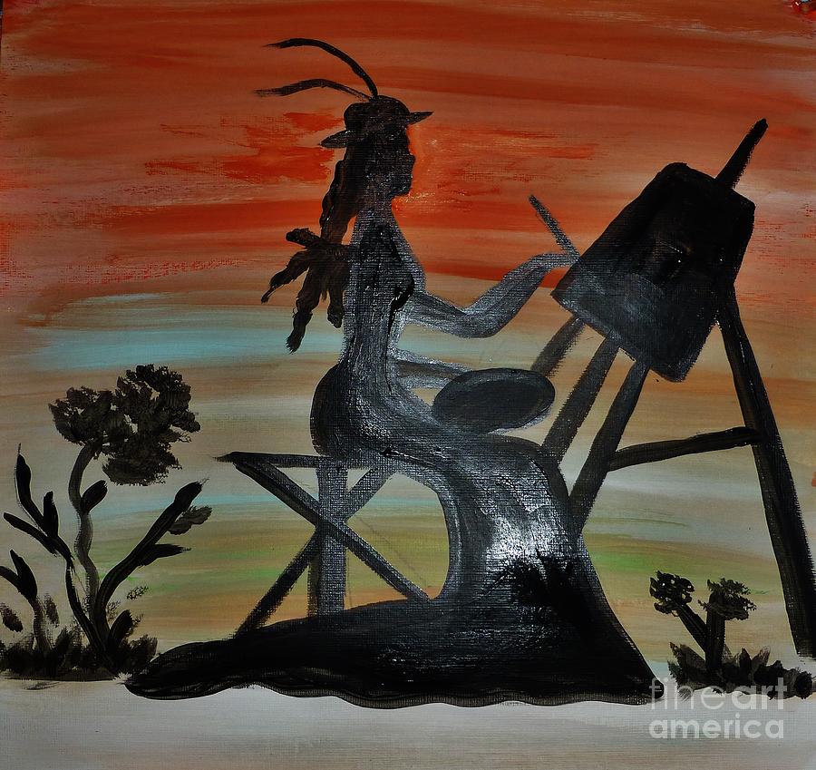 Fantasy Painting - A Painters Silhouette by Marie Bulger