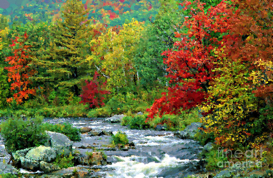 A Painting Adirondack Autumn Stream 3 Photograph by Mike Nellums - Pixels