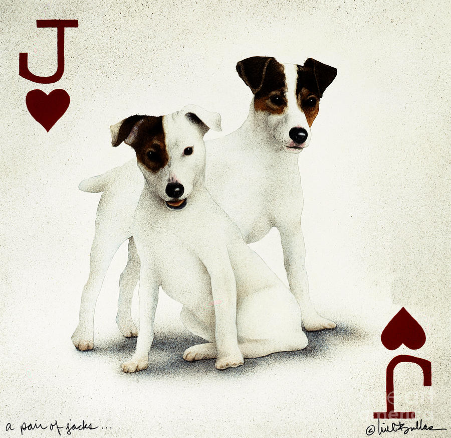 Dog Painting - A pair of jacks... by Will Bullas