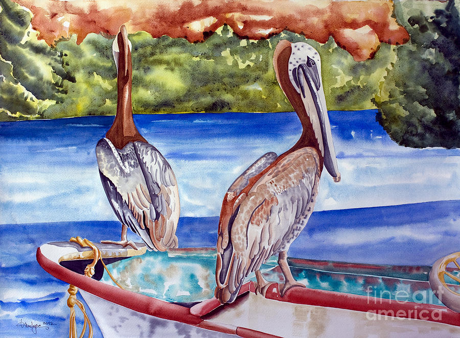 A Pair of Pelicans Painting by Kandyce Waltensperger