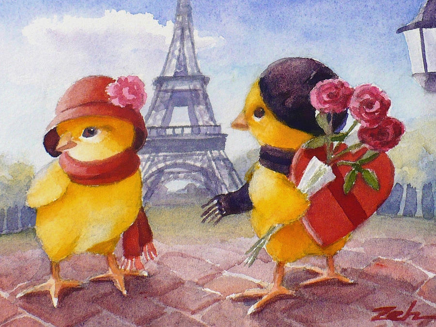 A Paris Valentine Painting by Janet Zeh