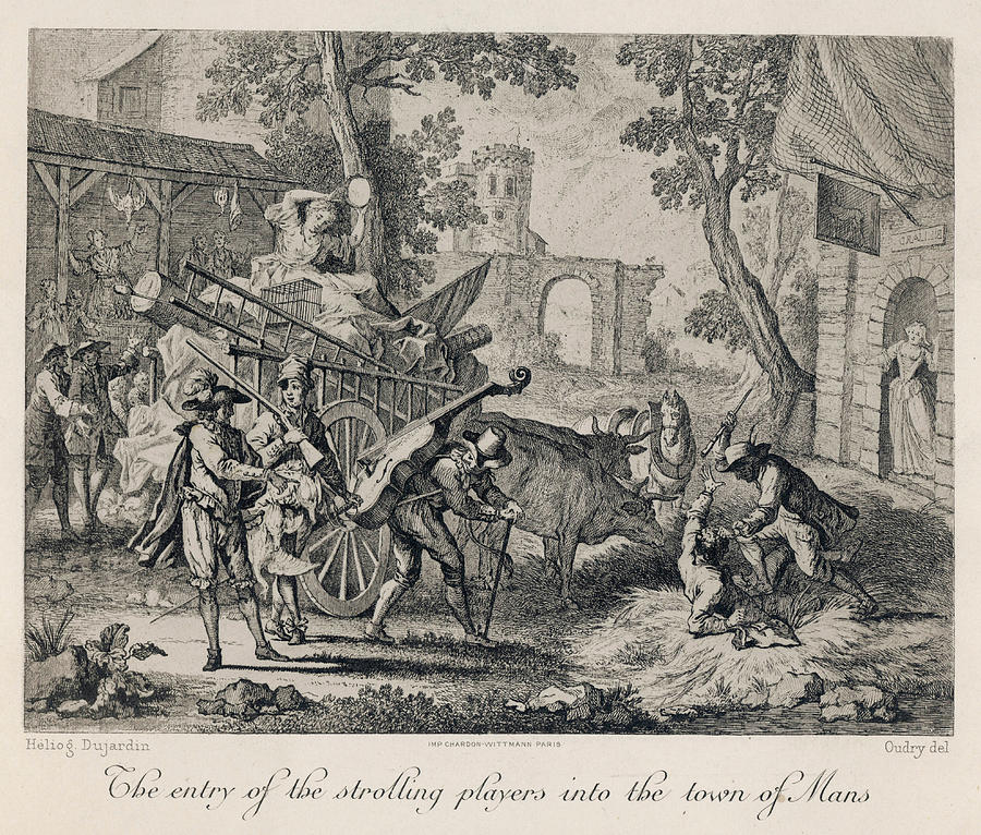 A Party Of Strolling Players Arrive Drawing by Mary Evans Picture