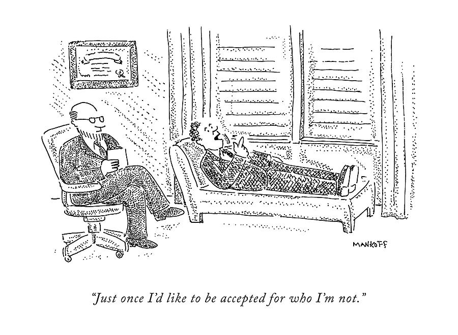 Therapy Drawing - A Patient On The Couch Talks To His Analyst by Robert Mankoff