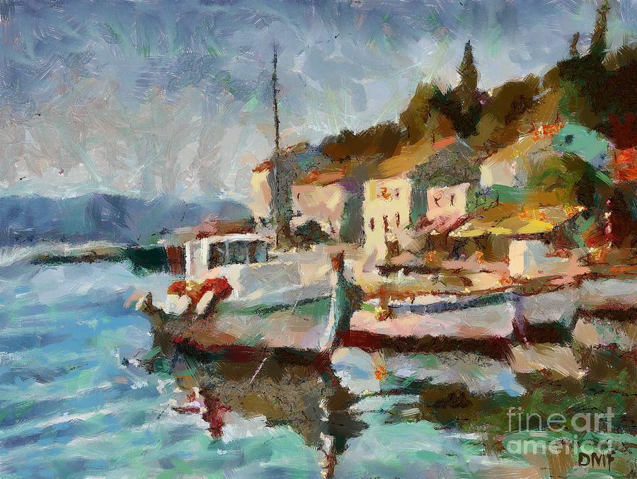 Summer Painting - A peaceful harbour  by Dragica  Micki Fortuna