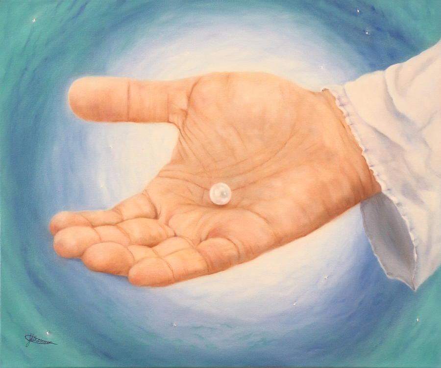 A Pearl in His Hand Painting by Jeanette Sthamann