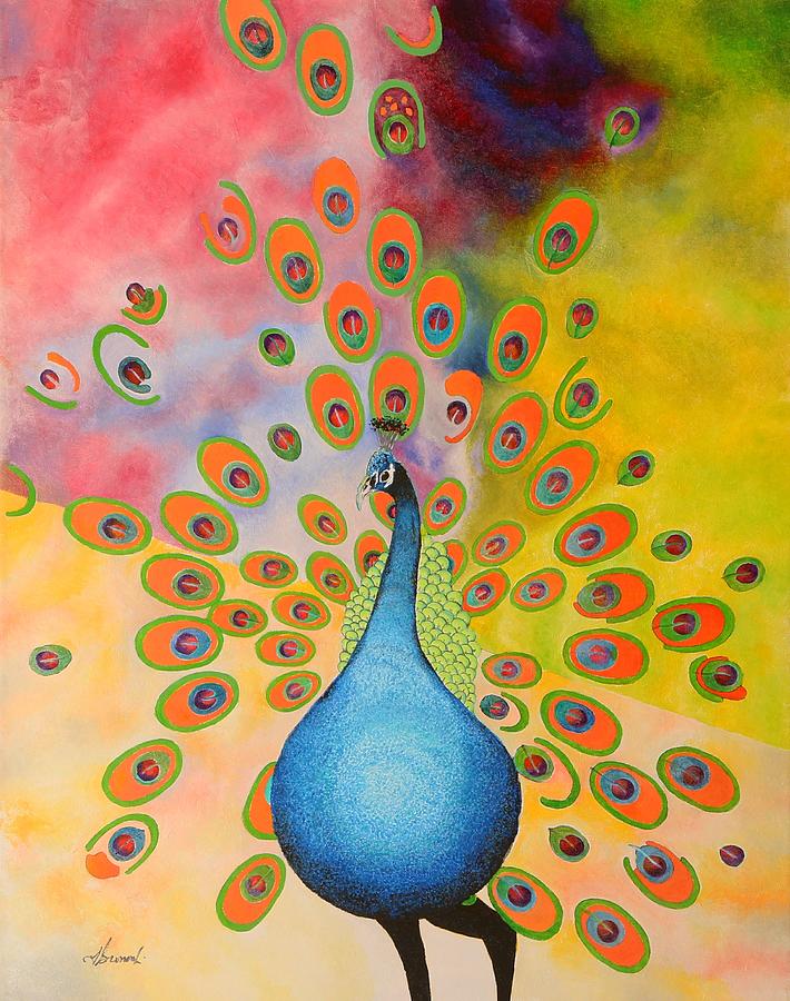 A Peculiar Peacock Painting by Thomas Gronowski