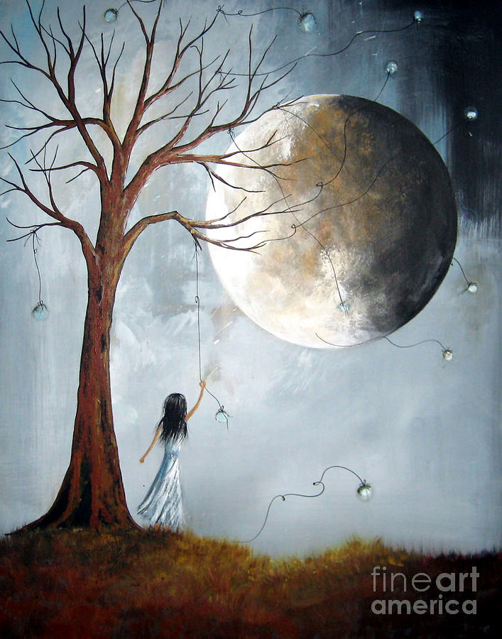 Tree Painting - Serene Art Print by Shawna Erback by Moonlight Art Parlour