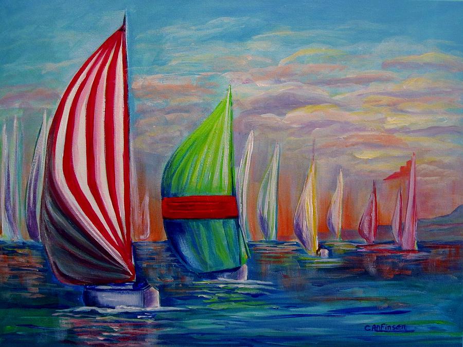 Boat Painting - A Perfect Ending by Carol Allen Anfinsen