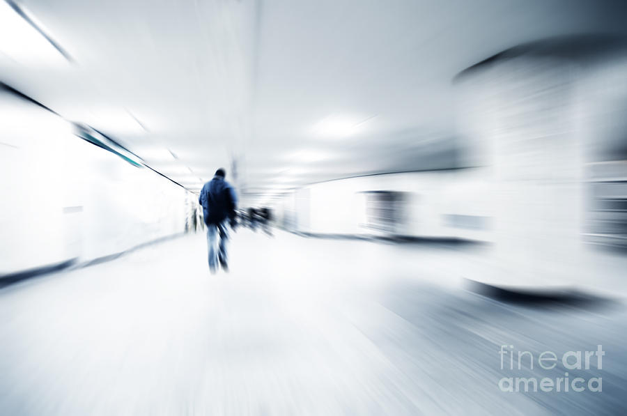 Architecture Photograph - A person lost in the rush by Michal Bednarek