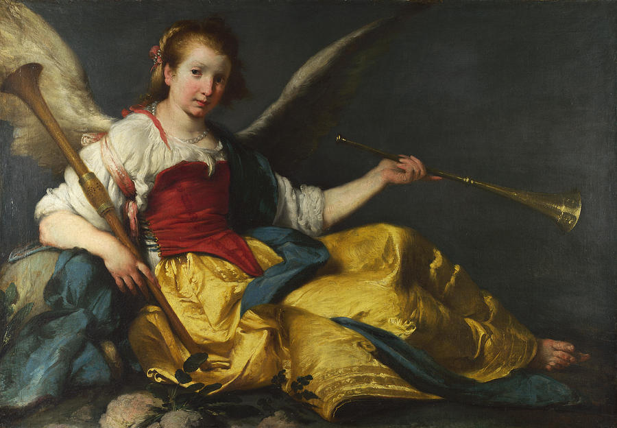 A Personification of Fame Painting by Bernardo Strozzi