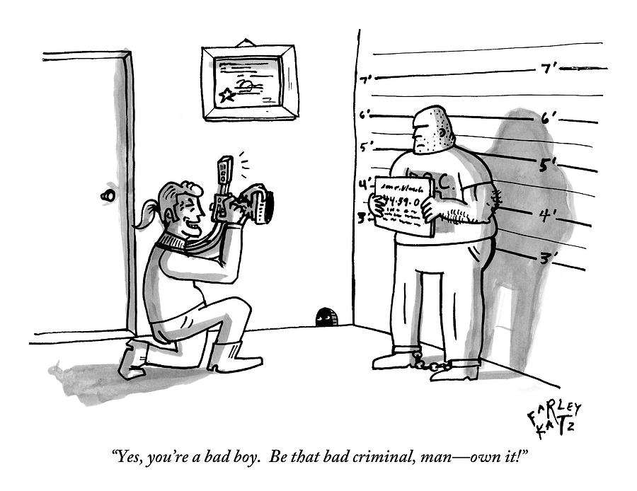 A Photographer Snaps A Picture Of A Criminal Drawing by Farley Katz