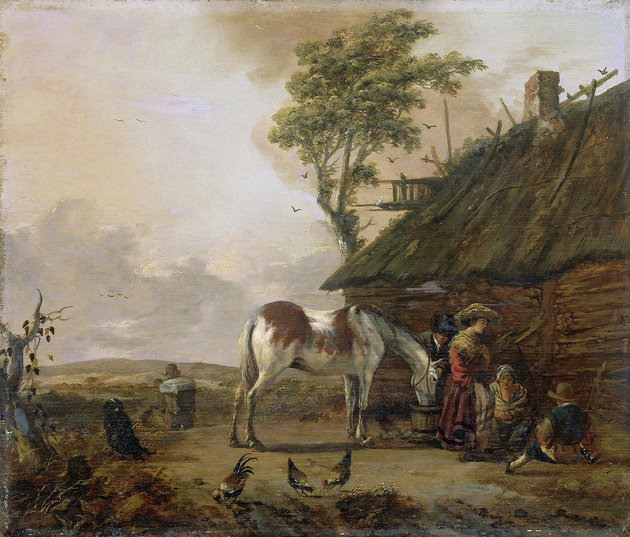 1655 Drawing - A Piebald Horse, Jan Wouwerman by Litz Collection