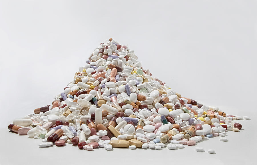 A pile of tablets, pills, and capsules Photograph by Larry Washburn