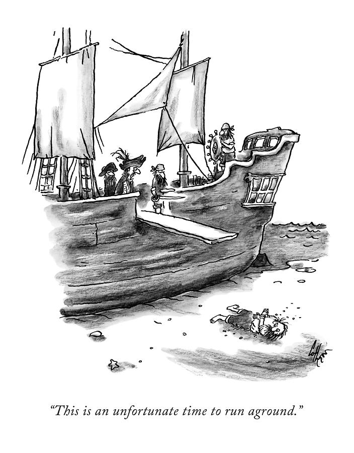 A Pirate Ship Stuck On Land Drawing by Frank Cotham