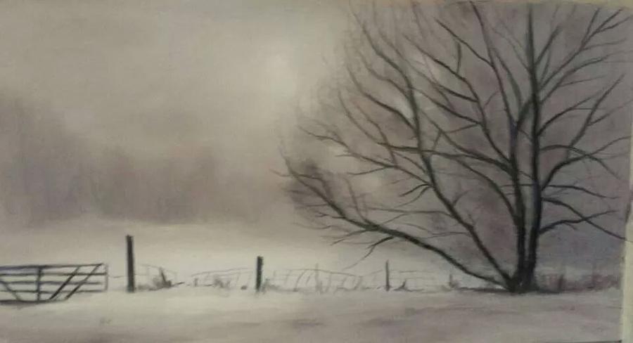 Snow Scene Pastel - A place in Bedford by Josee Severino
