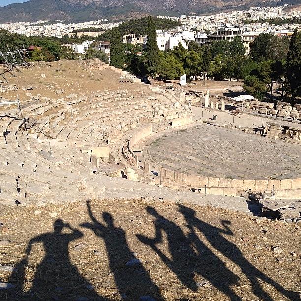 Acropolis Photograph - A Play Of Shadows In The Theater Of by Khamid B