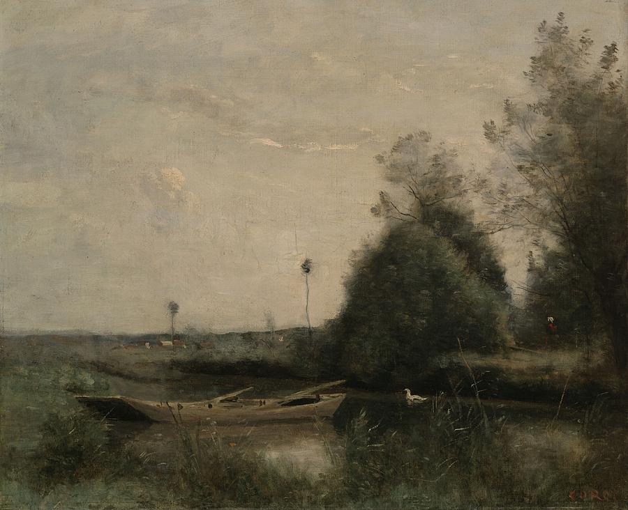 A Pond In Mortain, C.1860-70 Painting by Jean Baptiste Camille Corot ...