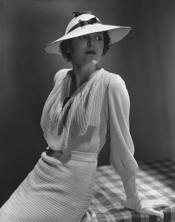 A Portrait Of A Young Model In A Cloisonne Dress by Lusha Nelson