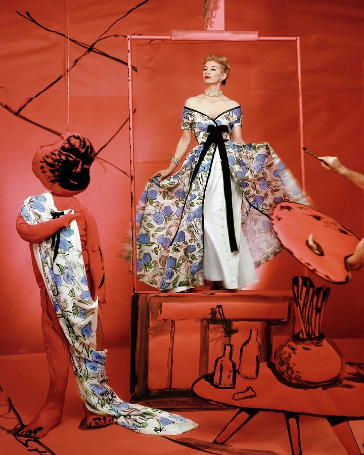 A Portrait Of Lisa Fonnsagrives On A Red Set Photograph by Horst P. Horst A Portrait Of Lisa Fonnsagrives On A Red Set Photograph by Horst P. Horst