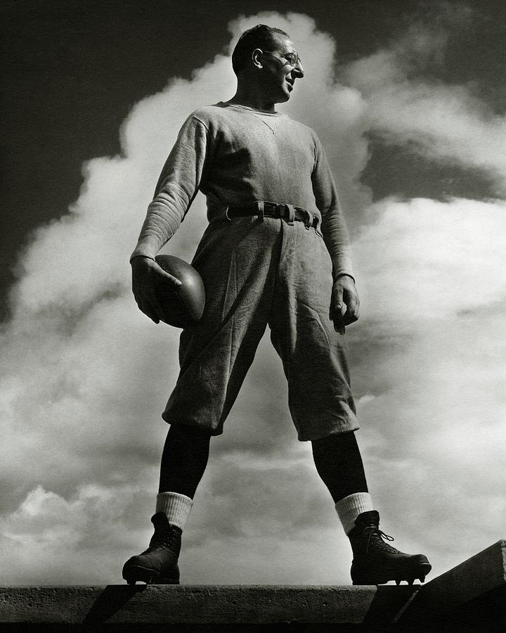 A Portrait Of Lou Little With A Football Photograph by Lusha Nelson