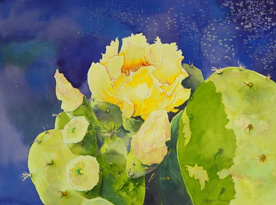 A Prickly Bloom Painting by Celene Terry