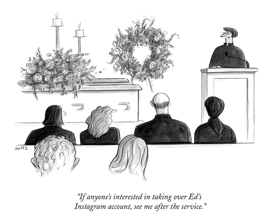 A Priest Makes A Eulogy Drawing by Julia Suits