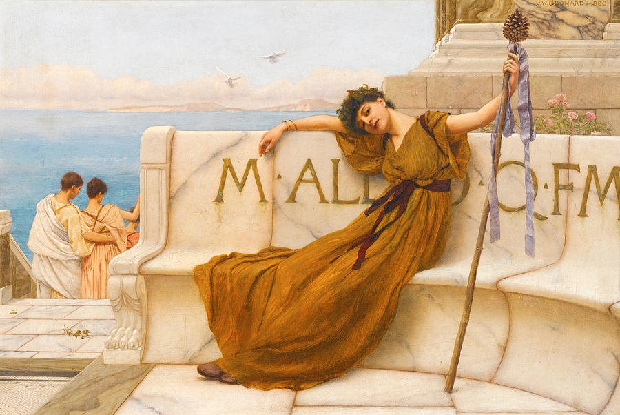 A Priestess of Bacchus Painting by John William Godward
