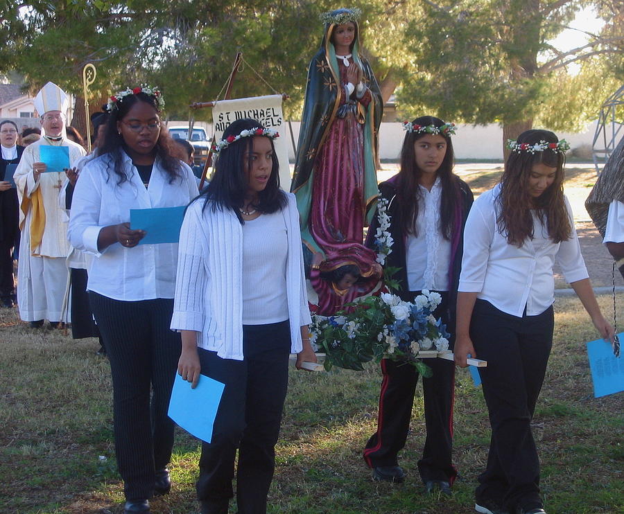A procession  statue Virgin of Guadalupe St Michael and All Angels Liberal Catholic Church   Photograph by David Lee Guss