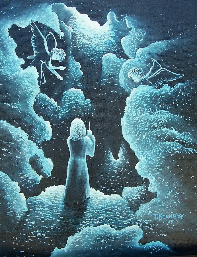 Blue Painting - A Protected Journey by Thomas F Kennedy