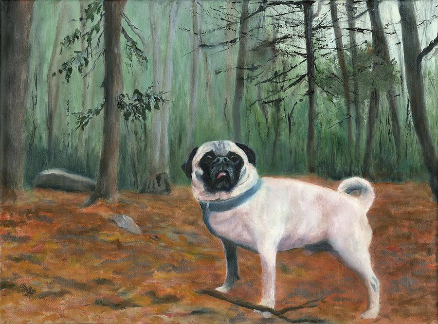 A Pug Named Spencer Painting by Deborah Butts