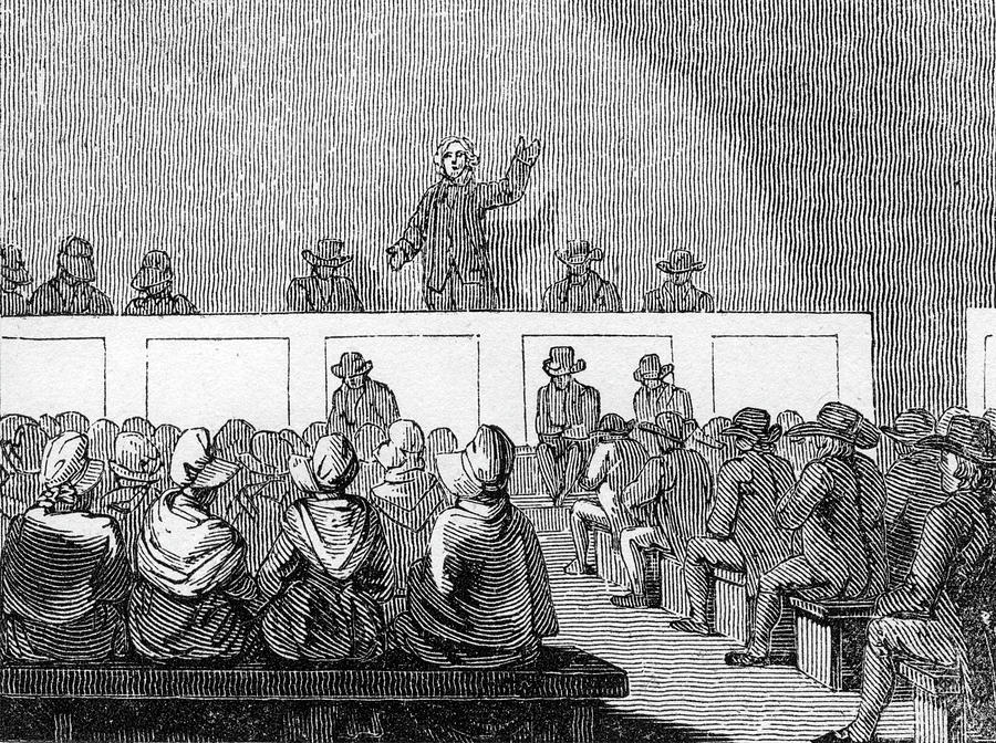A Quaker Meeting In The 19th Century Drawing by Mary Evans Picture