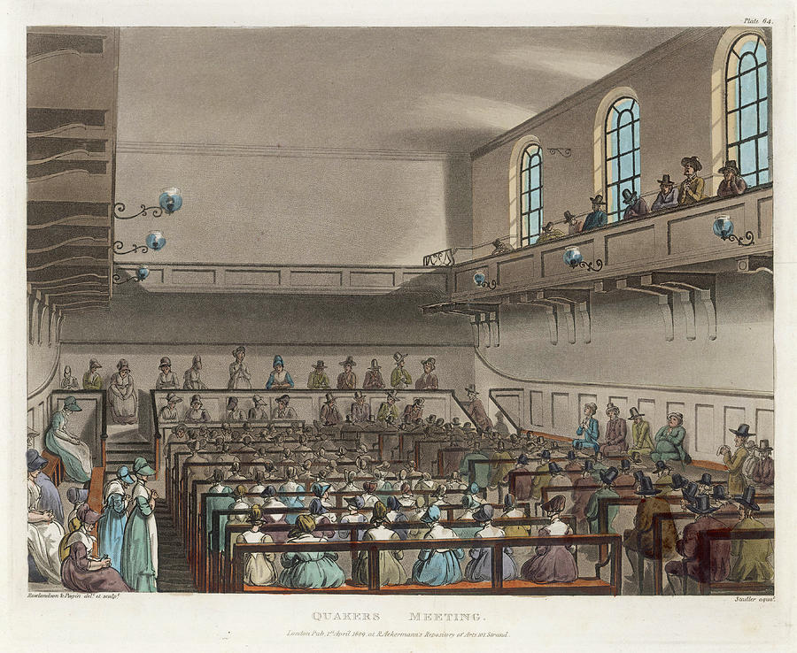 A Quakers Meeting In A London Drawing by Mary Evans Picture Library