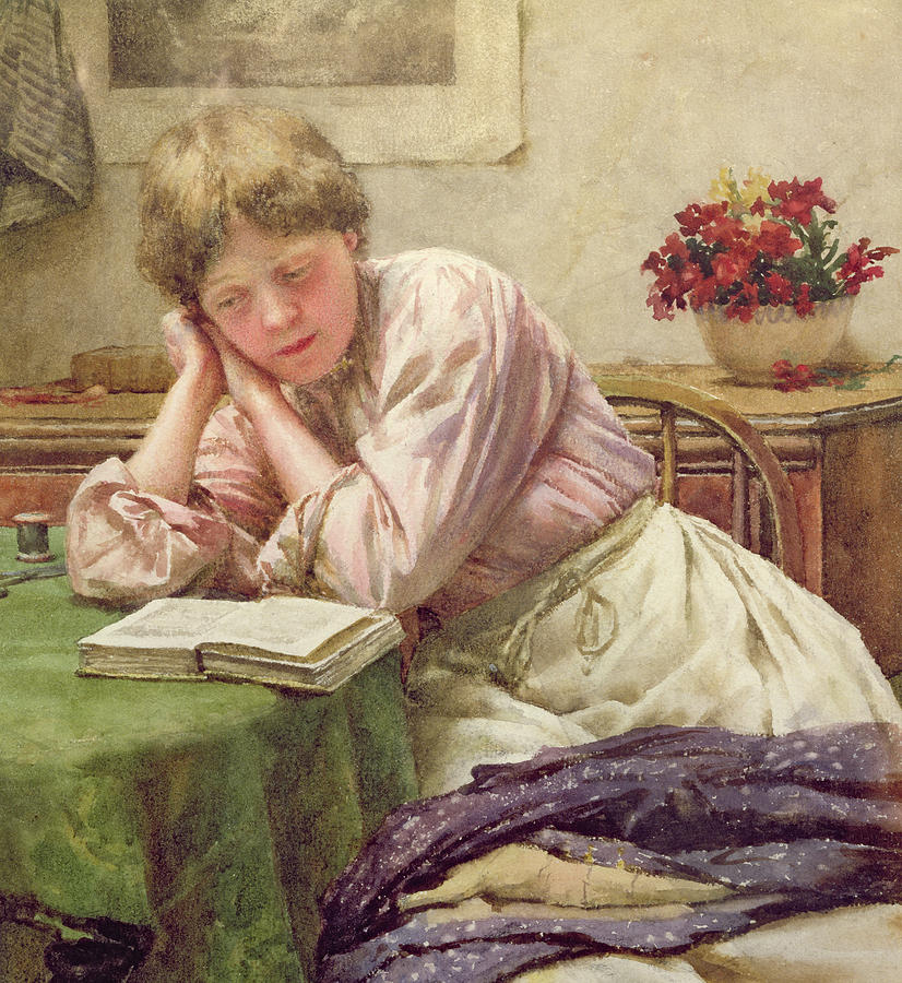 Portrait Painting - A Quiet Read by Walter Langley