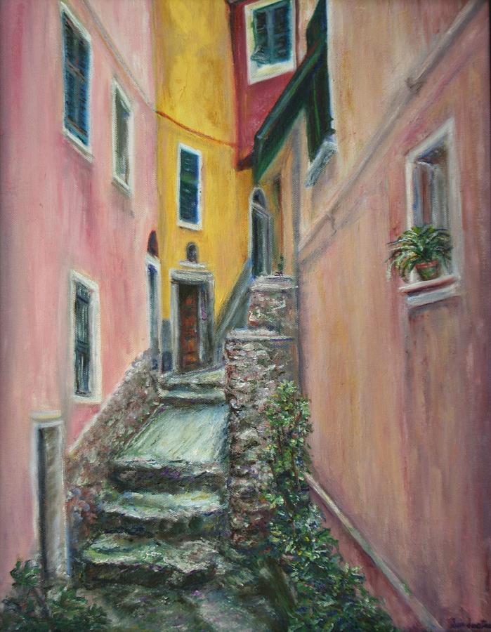 A Quite Place In Cinque Terre - Original Affordable Fine Art Oil Painting - Slice Of Life - Italy Painting