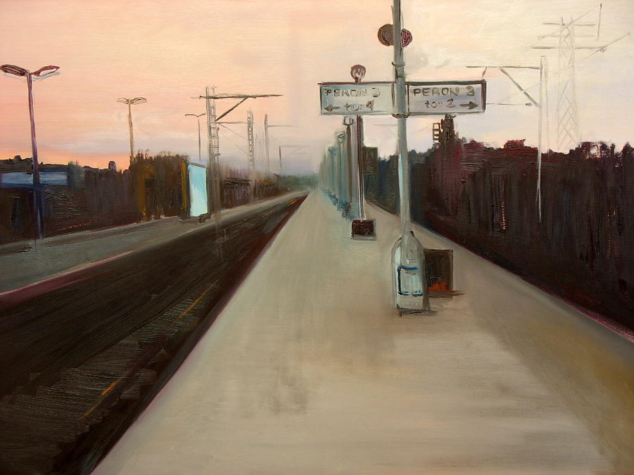 Landscape Painting - A Railway Impression V by Marta Zamarska Landscape Painting - A Railway Impression V by Marta Zamarska