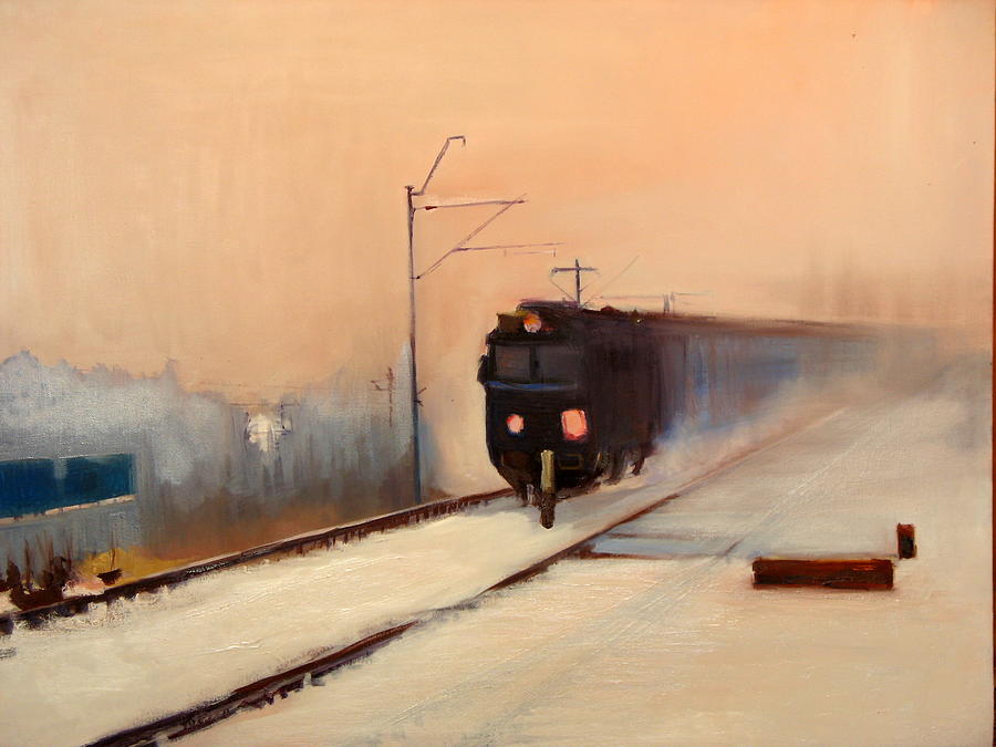 Landscape Painting - A Railway Impression VI by Marta Zamarska Landscape Painting - A Railway Impression VI by Marta Zamarska