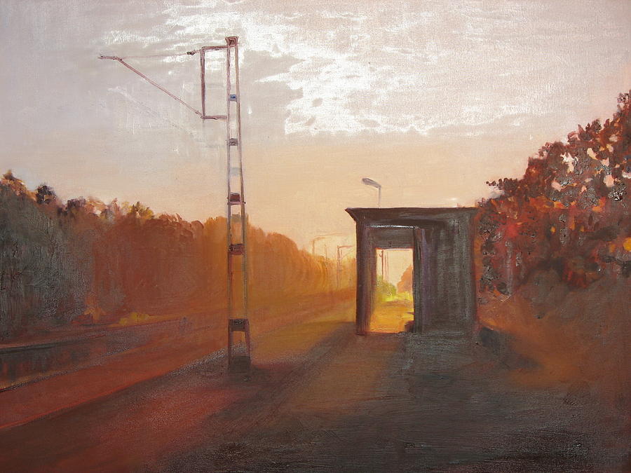 Landscape Painting - A Railway Impression VII by Marta Zamarska Landscape Painting - A Railway Impression VII by Marta Zamarska