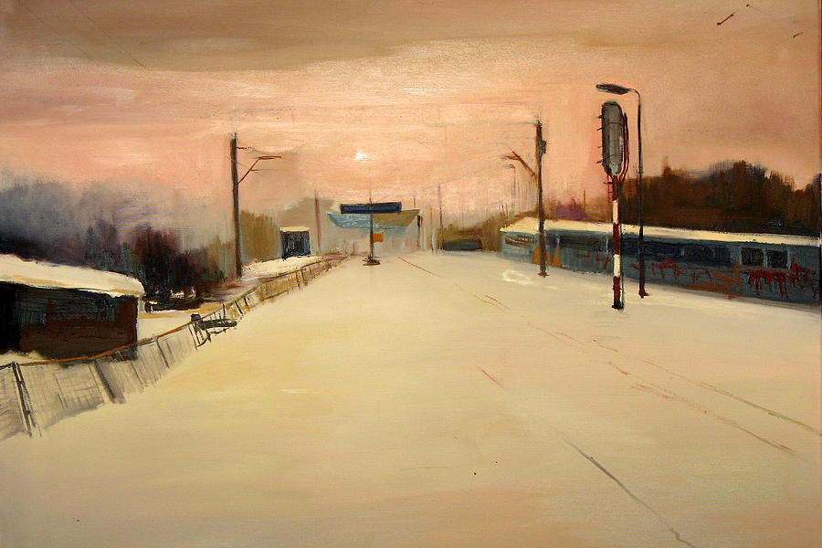 Train Painting - A Railway Impression XII by Marta Zamarska Train Painting - A Railway Impression XII by Marta Zamarska