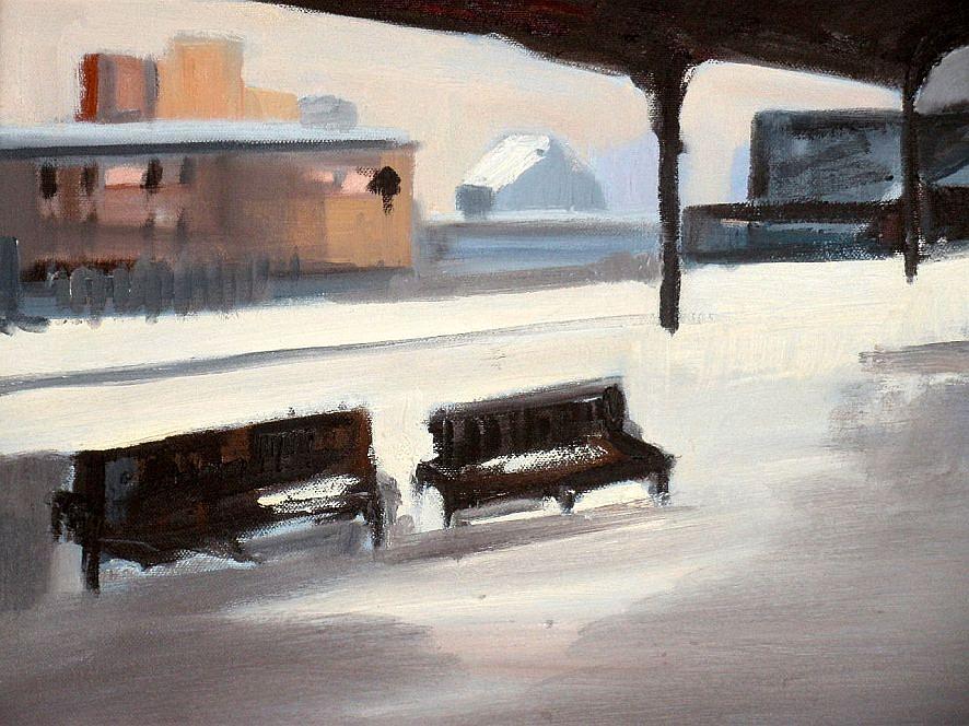 Landscape Painting - A Railway Impression XVIII by Marta Zamarska Landscape Painting - A Railway Impression XVIII by Marta Zamarska