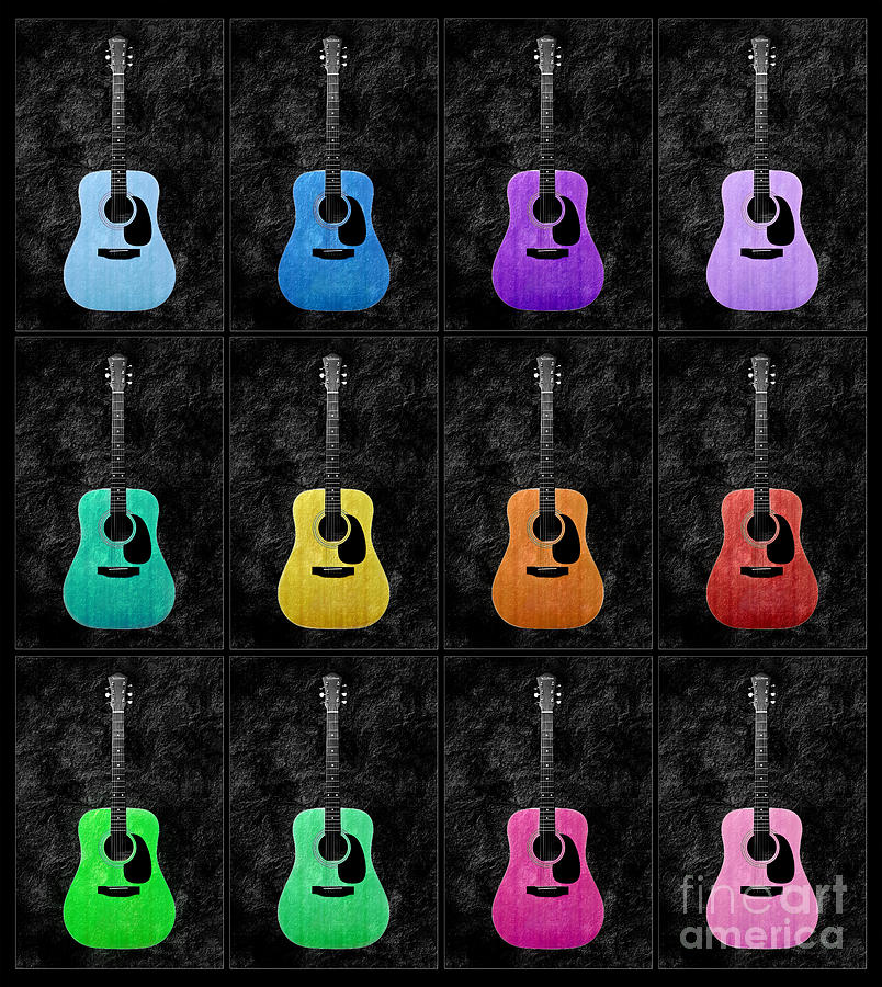 A Rainbow Of Guitars Photograph by Andee Design