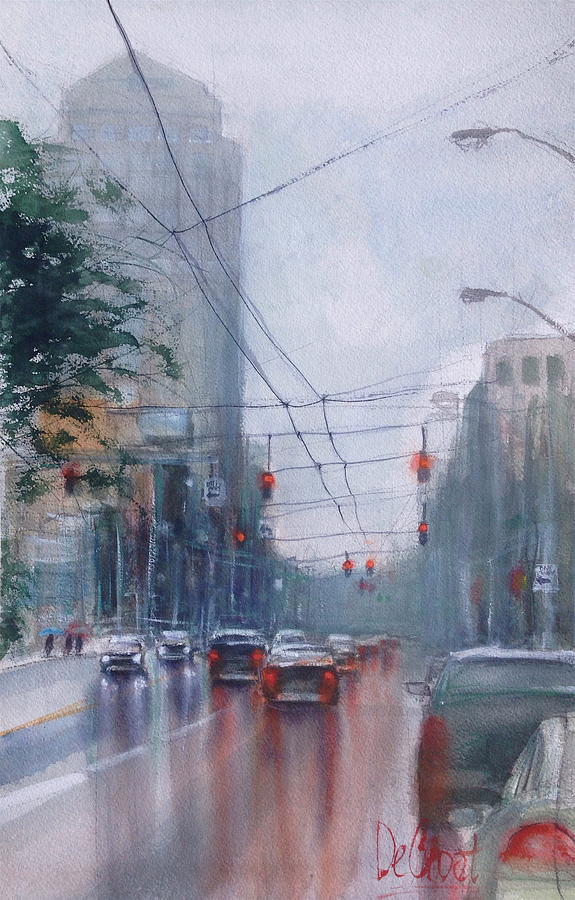 A Rainy Day in Dayton Painting by Gregory DeGroat