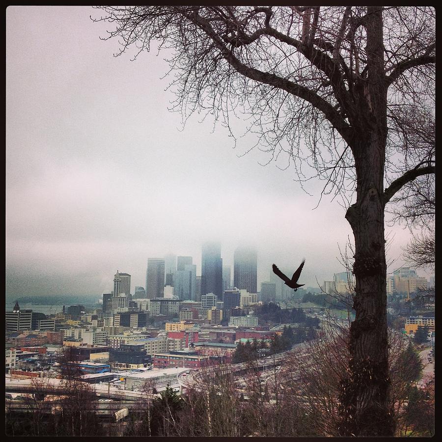 A Rare Foggy Day In Seattle Photograph by Gary Smith