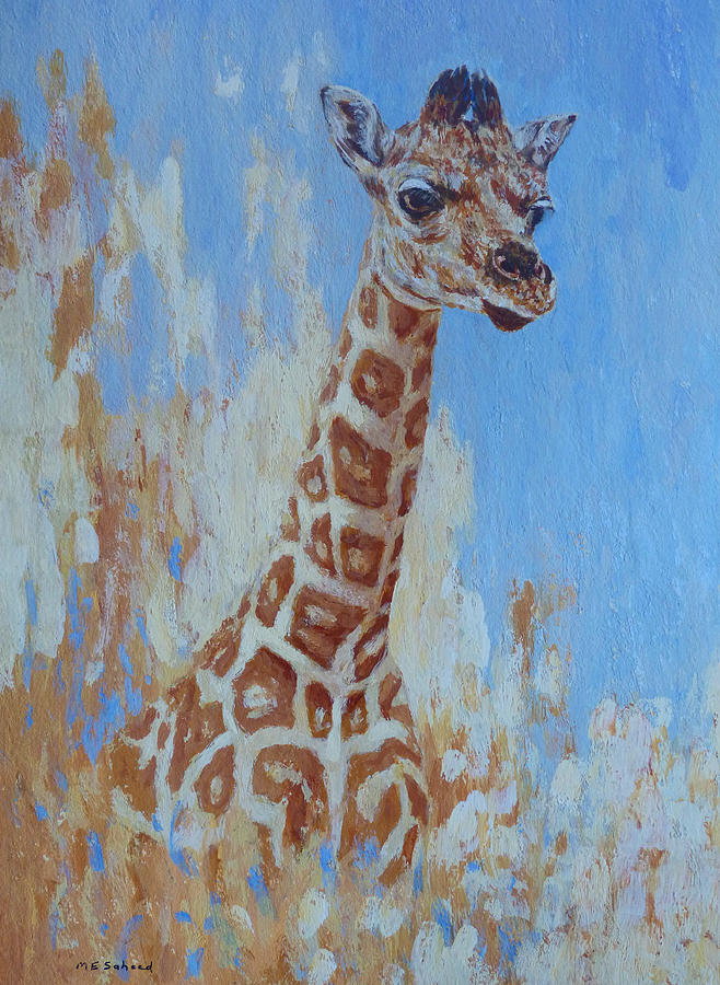 A Rare Giraffe Painting by Margaret Saheed