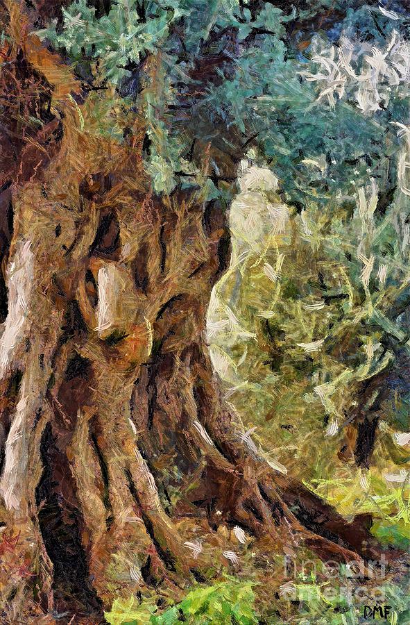 Landscape Painting - A really old olive tree by Dragica  Micki Fortuna