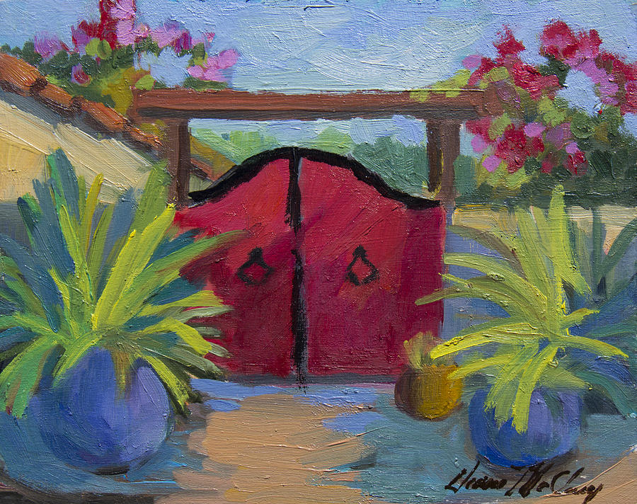 Desert Painting - A Red Gate by Diane McClary