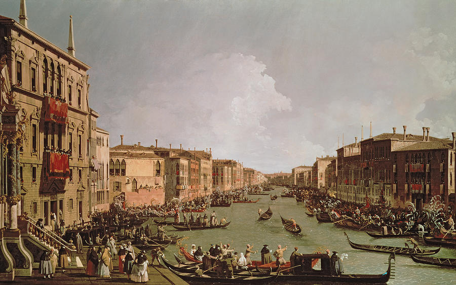 A Regatta on the Grand Canal Painting by Antonio Canaletto