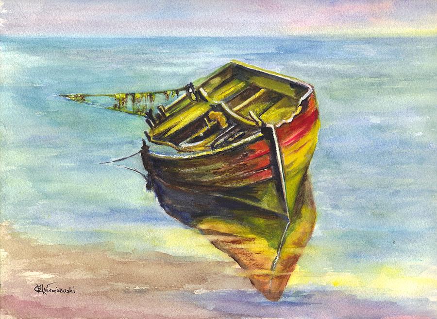 Boat Painting - The Retired Sailor by Carol Wisniewski